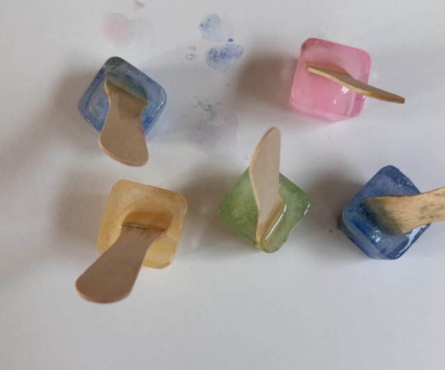 氷絵の具スタンプ