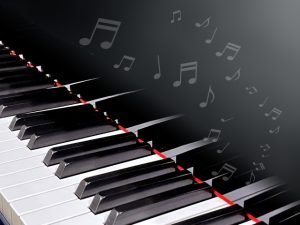 音符とピアノ鍵盤