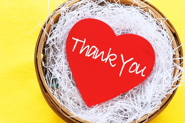 Thank Youと書かれた赤いハート