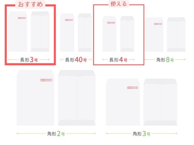施設実習のお礼状の封筒は長形3号がおすすめ